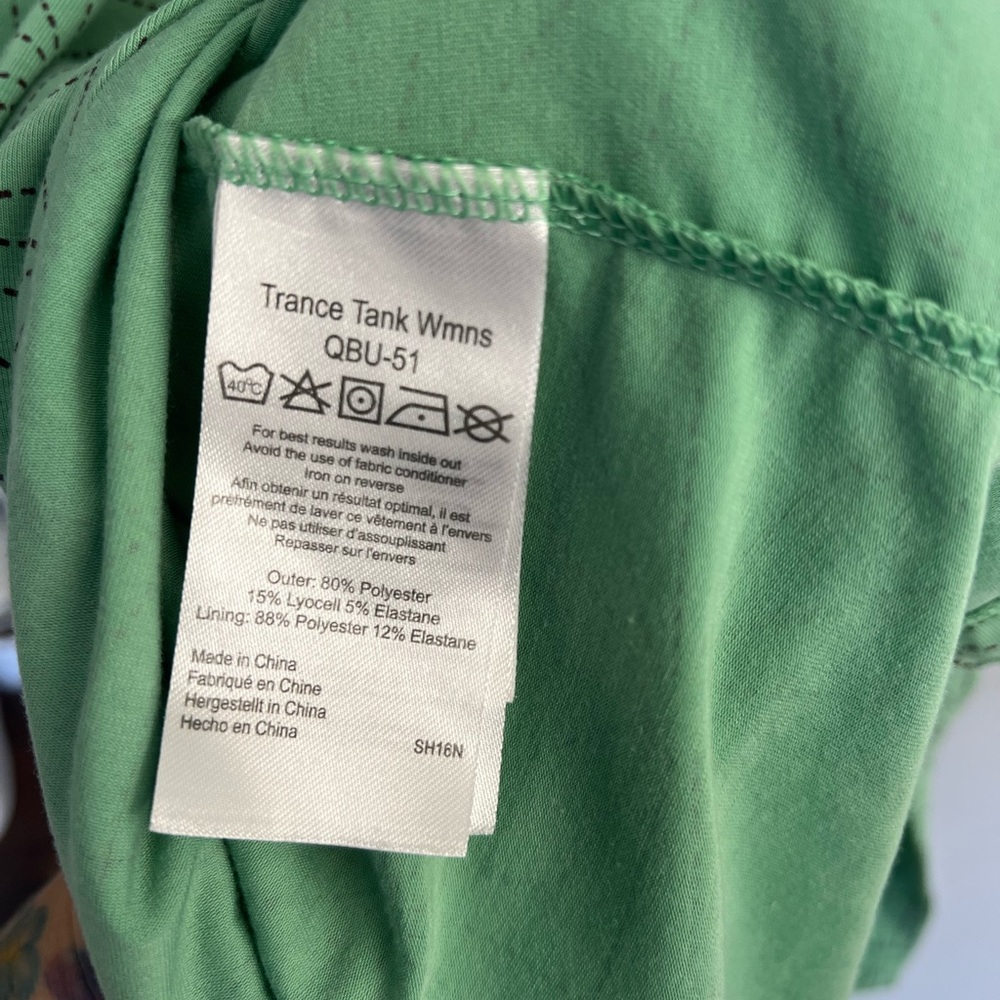 Rab Trance Tank Green Purple Geometric Womens Size 10 Athleisure Workout Preppy - Picture 4 of 10